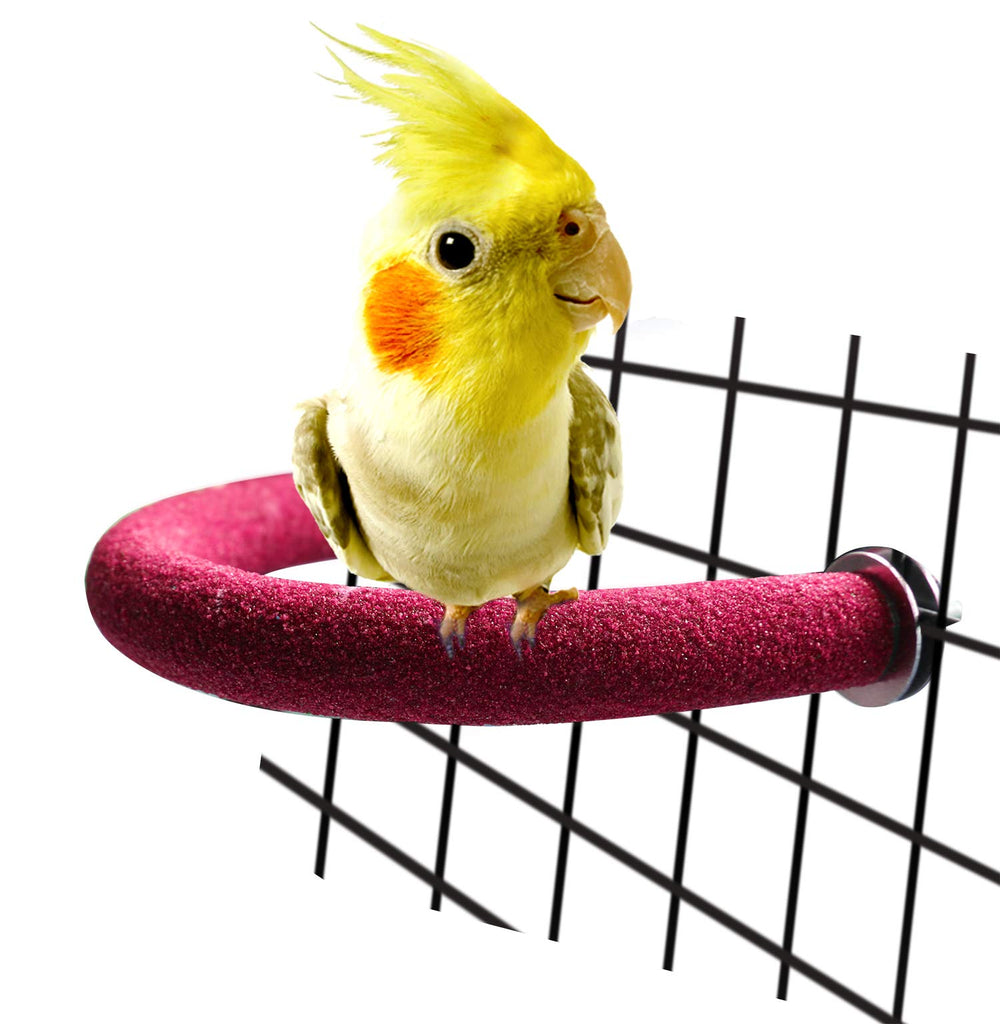 Rypet Parrot Perch Rough-surfaced - Quartz Sands Bird Cage Perches for Small Parakeets Cockatiels Conures Macaws Parrots Love Birds Finches Cages Toy U Shape