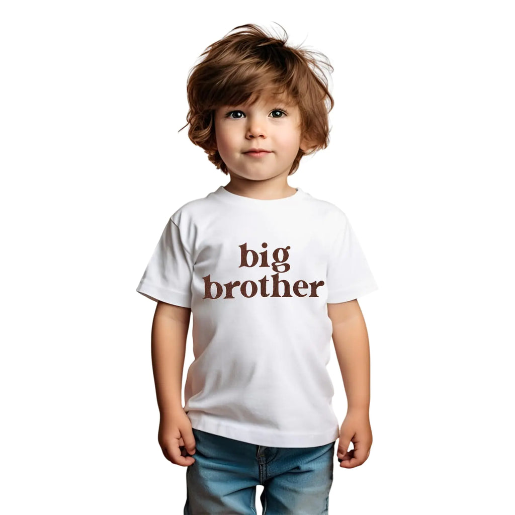 IZYJOY Big Brother Shirt Toddler Baby Boys Promoted to Big Brother T-Shirt Announcement Short Sleeve Sibling Outfit(White-00212-18Months(70)) - My Store