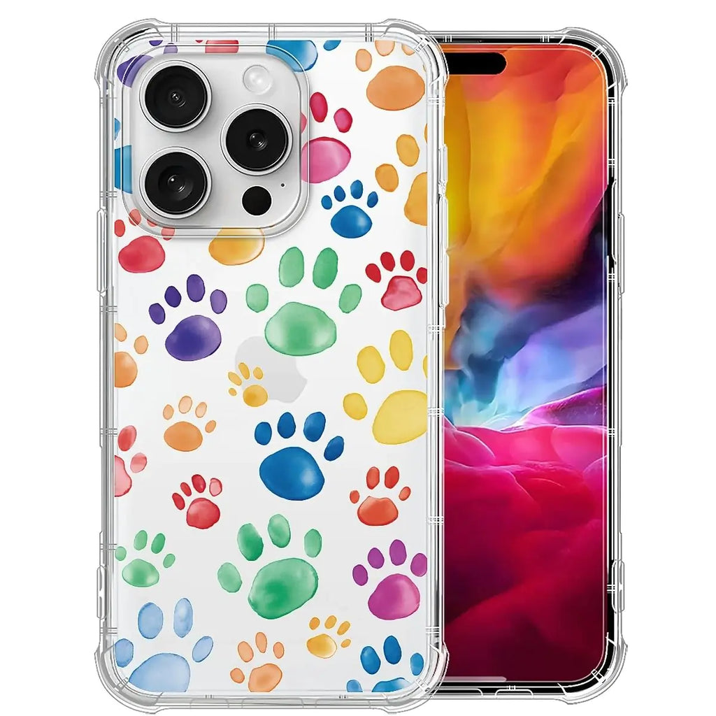 NONMY for iPhone 16 Pro Case ClearTMK Dog Print Transparent Soft Shockproof Protective Slim Thin Bumper Pattern Design Phone Case