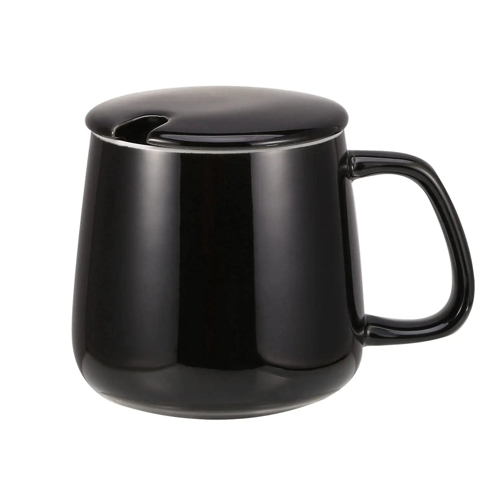 VOBAGA Coffee Cup with Lid and Flat-Bottom 14 oz Tea Mug for Daily Use Warming Coffee&Tea (Light Blue)
