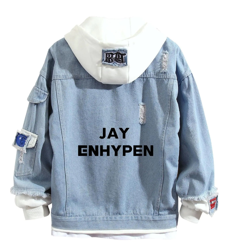 GO2COSY Sports Denim Jacket Hoodie Jeans Sweatshirt Sweater Hooded Pullover Fleece