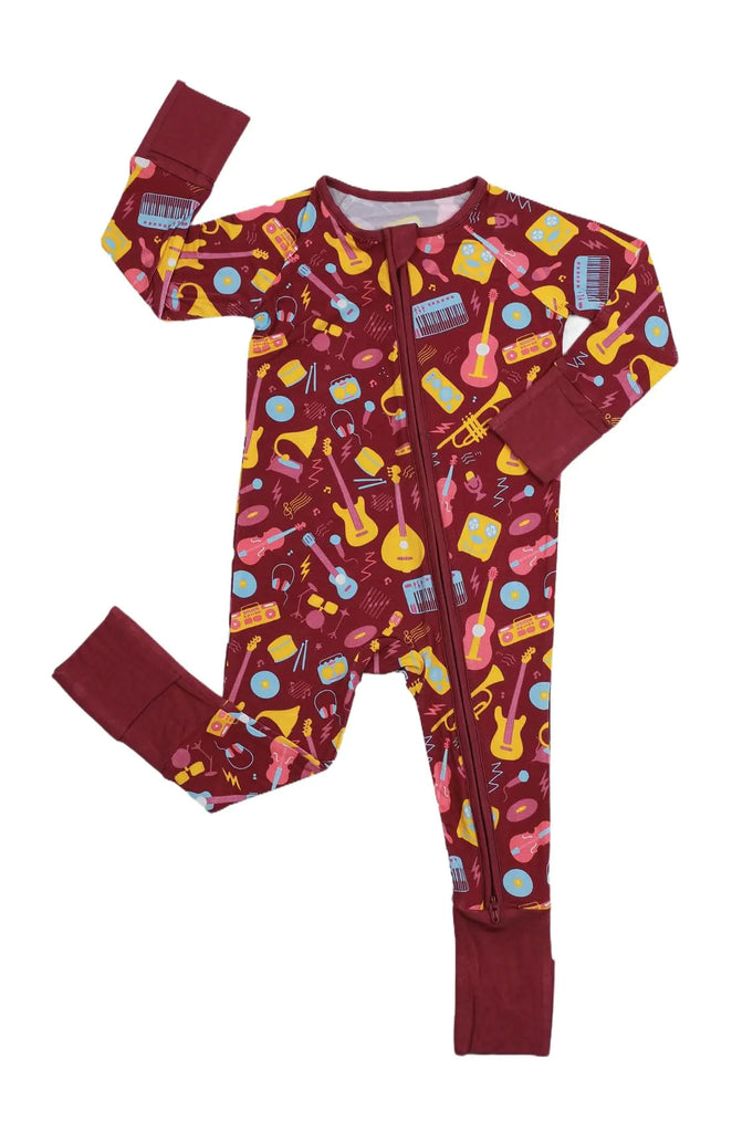 SUZEL Bamboo Viscose Baby Pajamas - Infant One Piece Footless Romper Baby Boys Girls Jumpsuits Clothes (Guitar 12-18M) - My Store
