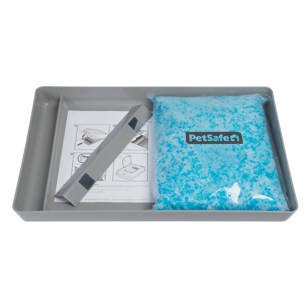 Official PetSafe ScoopFree Reusable Tray with Crystal Cat Litter - Includes 4.3 lb of ScoopFree Original Blue Crystal Litter - Compatible with All PetSafe ScoopFree Self Cleaning Litter Boxes
