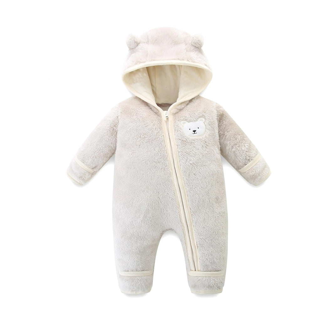 Newborn Baby Winter Snowsuit Bear Romper Warm Hooded Jumpsuit Onesie Infant Coat Outwear for Boy Girl 9-12 Months - My Store