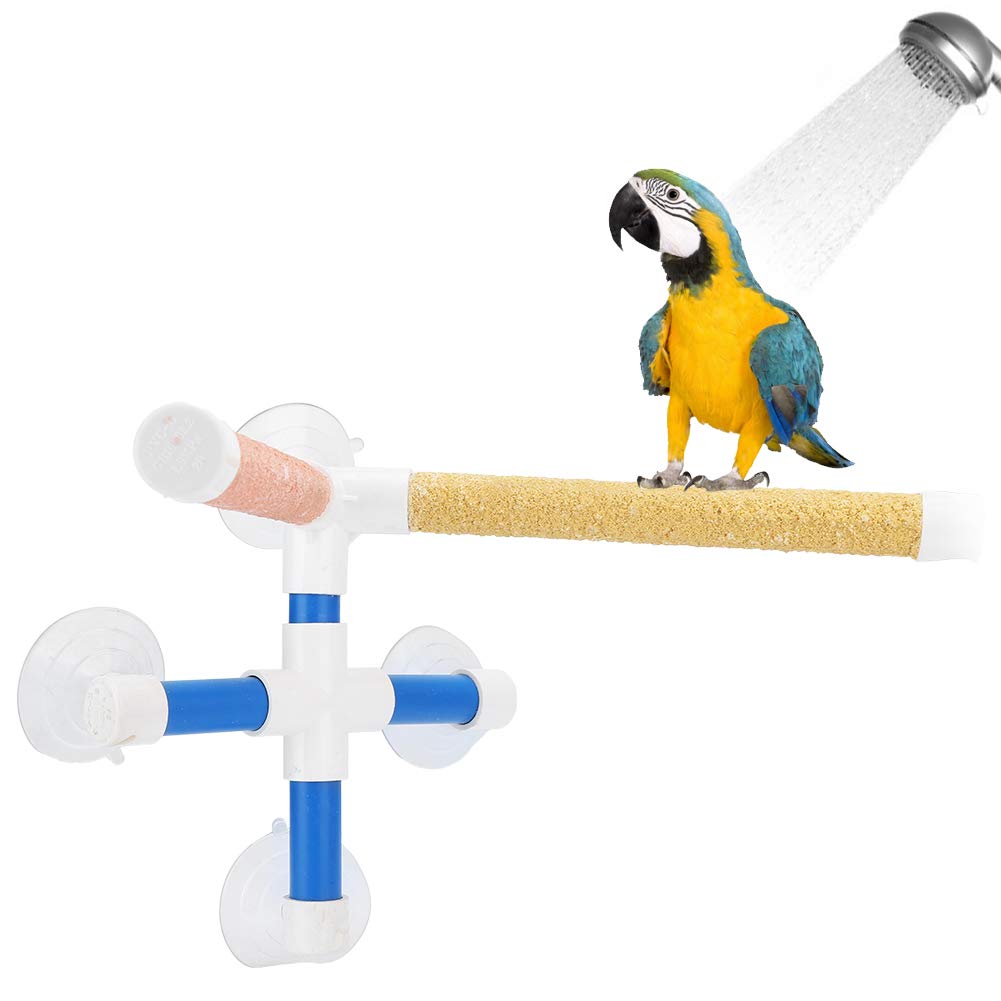 Bird Parrot Stand Birds Shower Perches Shower Standing Bird Perches Stand Toy with Suction Cups Perch Shower Perch for Budgies Parakeet Cockatiel