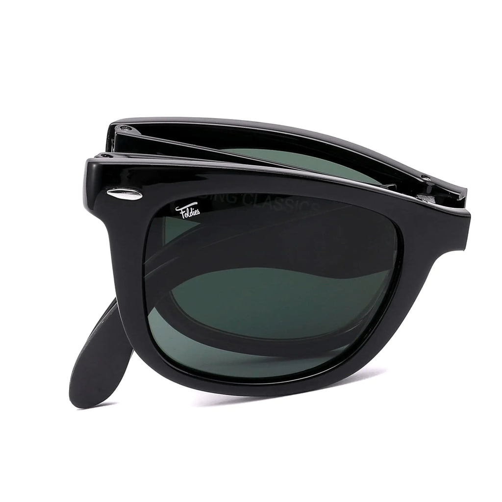 Foldies Classic Folding Sunglasses Polarized UV400 UVA UVB Protection for Men Women Folding Sunglasses Leather Case