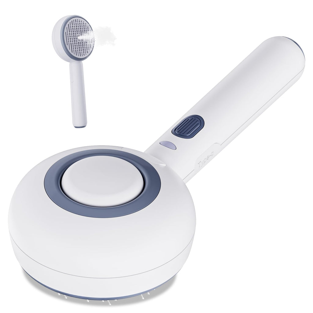 Tinioey Dog & Cat Hair Brush for Shedding Self Cleaning Cat Steam Brush for Grooming Skin Friendly Pet Detangler Spray Dematting Slicker Brush with Water Tank Pet Supplies Accessories