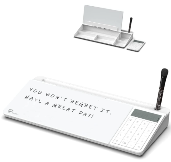 Slope Glass Desktop Whiteboard w/Calculator