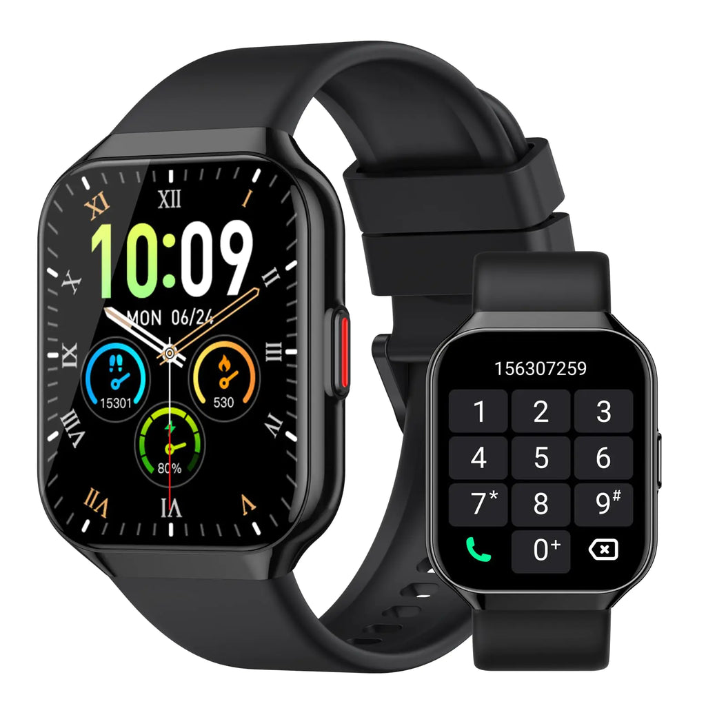 Smart Watch 1.96" HD Smartwatches for Men Women (Answer/Make Calls) IP68 Waterproof Fitness Watch Heart Rate/Sleep/SpO2 Monitor Fitness Tracker with 113+ Sport Modes for iOS/Android (Black)