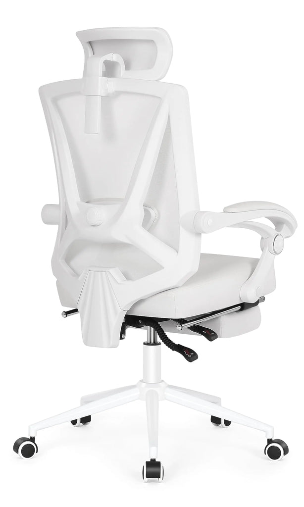 Misolant Ergonomic Office Chair with Footrest Ergonomic Desk Chair with Adjustable 2D Lumbar Support High Back Office Chair with Adjustable Headrest Comfortable Leather Office Chair