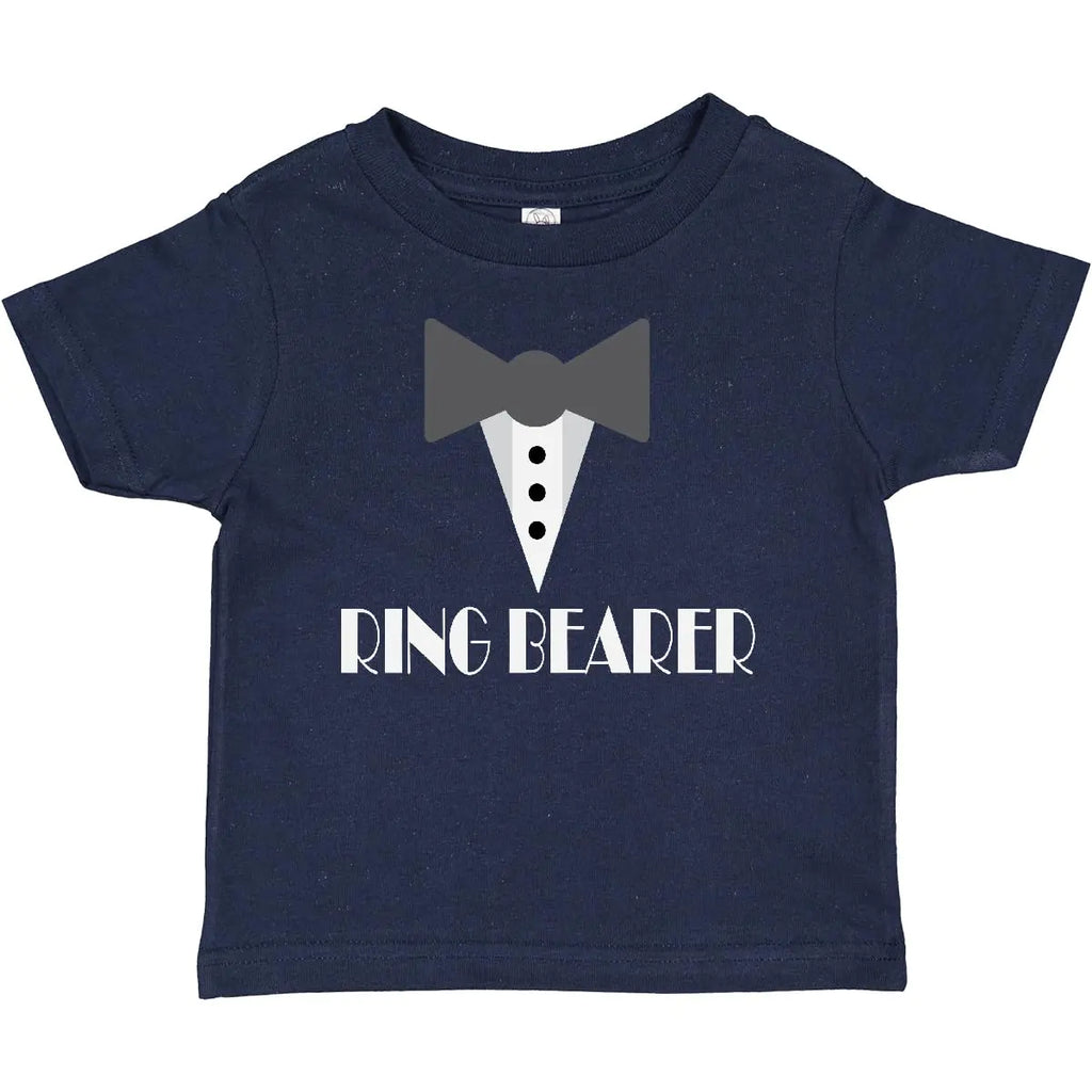 inktastic Ring Bearer Mock Tux Tuxedo Baby T-Shirt 18 Months Navy Blue 223ea - My Store