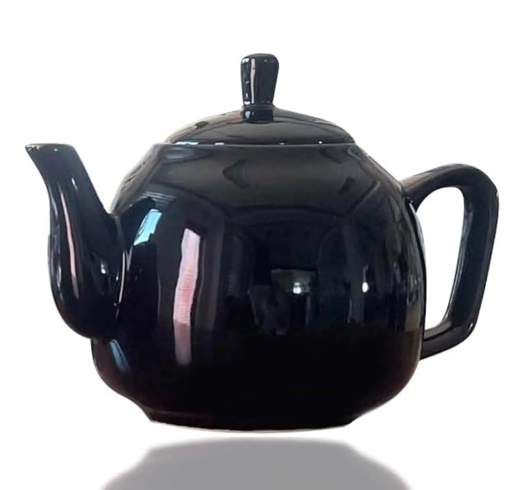 European Style Ceramic Teapot Coffee Pot Water Pot Porcelain Vintage Gift Tea Pot (Black)