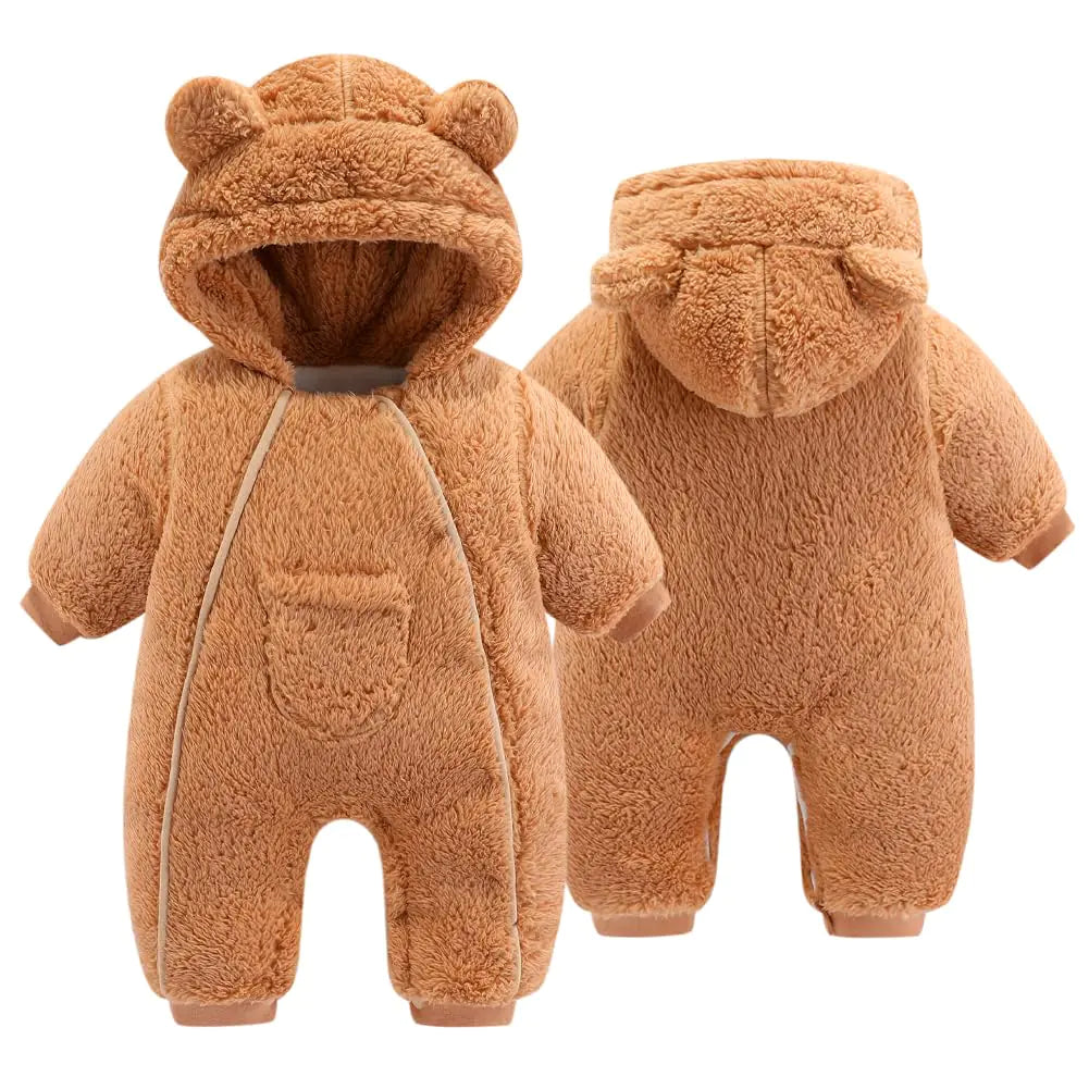 UVIPC Newborn Baby Bear Onesie Baby Fleece Thick Snowsuit Jumpsuit double zipper - My Store