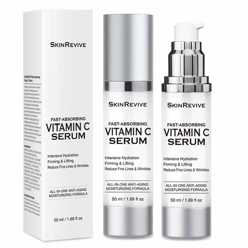 SkinRevive Super Vitamin C Serum for Women over 70 Vitamin C Serum for Mature Skin Face Hydrates Firms Lifts Targets Age Marks Wrinkles and Smoothes Skin Texture 1.69 fl oz
