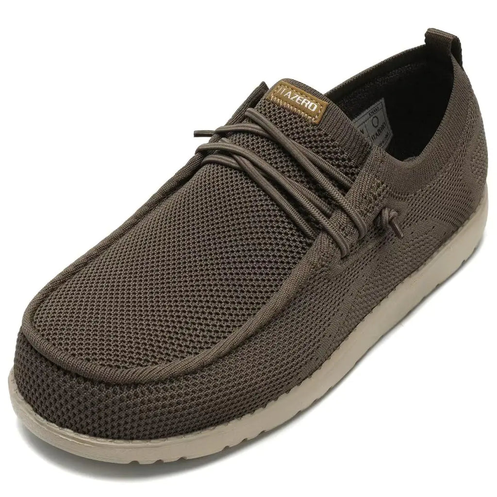 1TAZERO Wide Shoes for Men - Wide Width Walking Barefoot Shoes with Orthopedic Loafers Casual with Arch Support and Comfortble Shoes for Wide Feet(Khaki 10)