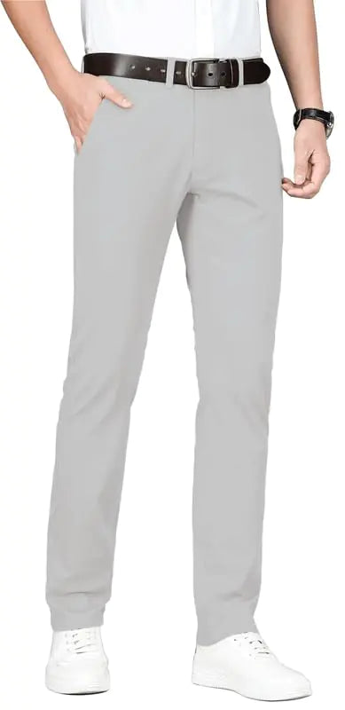 ESSYSHE Men’s Slim Fit Chino Pants Stretch Casual Khaki Pants for Men 011LightGrey C29X32