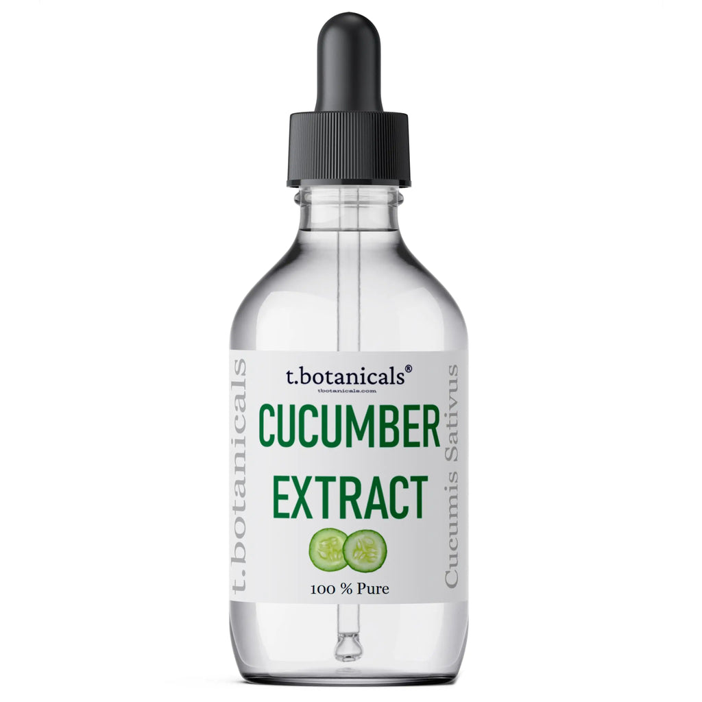 t.botanicals Pure Cucumber Extract Liquid Glycerite Alcohol Free Serum for Face Wash Mask Body Cosmetic Formulations and Skin Care Cream Lotion Shampoo Conditioner Recipes (4 oz.)