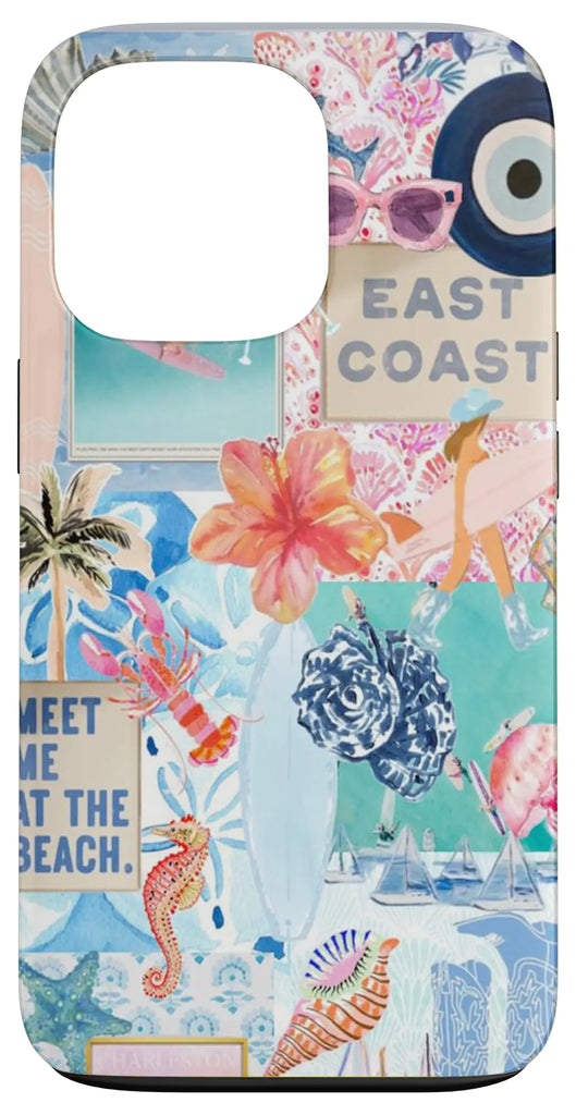 iPhone 13 Pro Retro Girly Beachy Costal Life Summer Collage Case