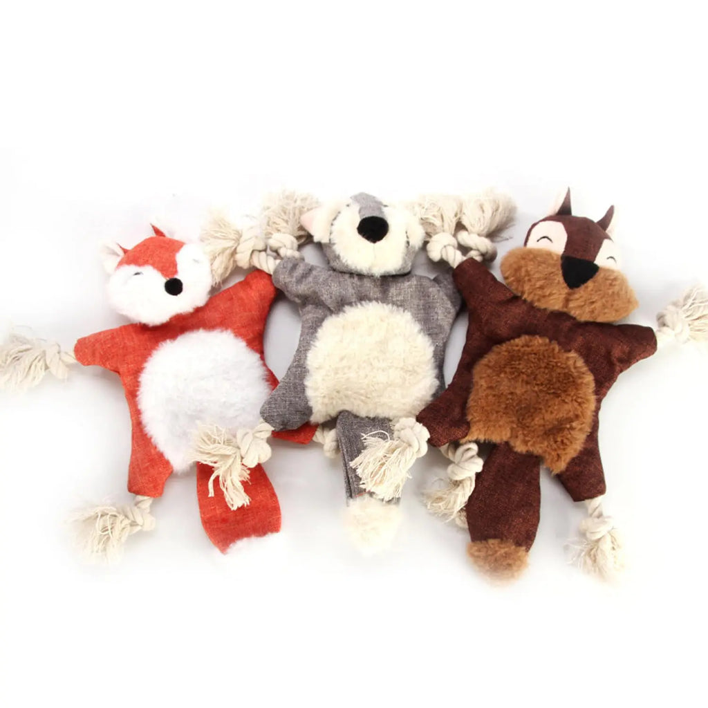 YODIFFMI Rope Dog Toys for Small Dogs Dog Tug of War Toys Plush Crinkle Dog Toys to Keep Them Busy Interactive Dog Toys for Aggressive Chewers(3 Pack)