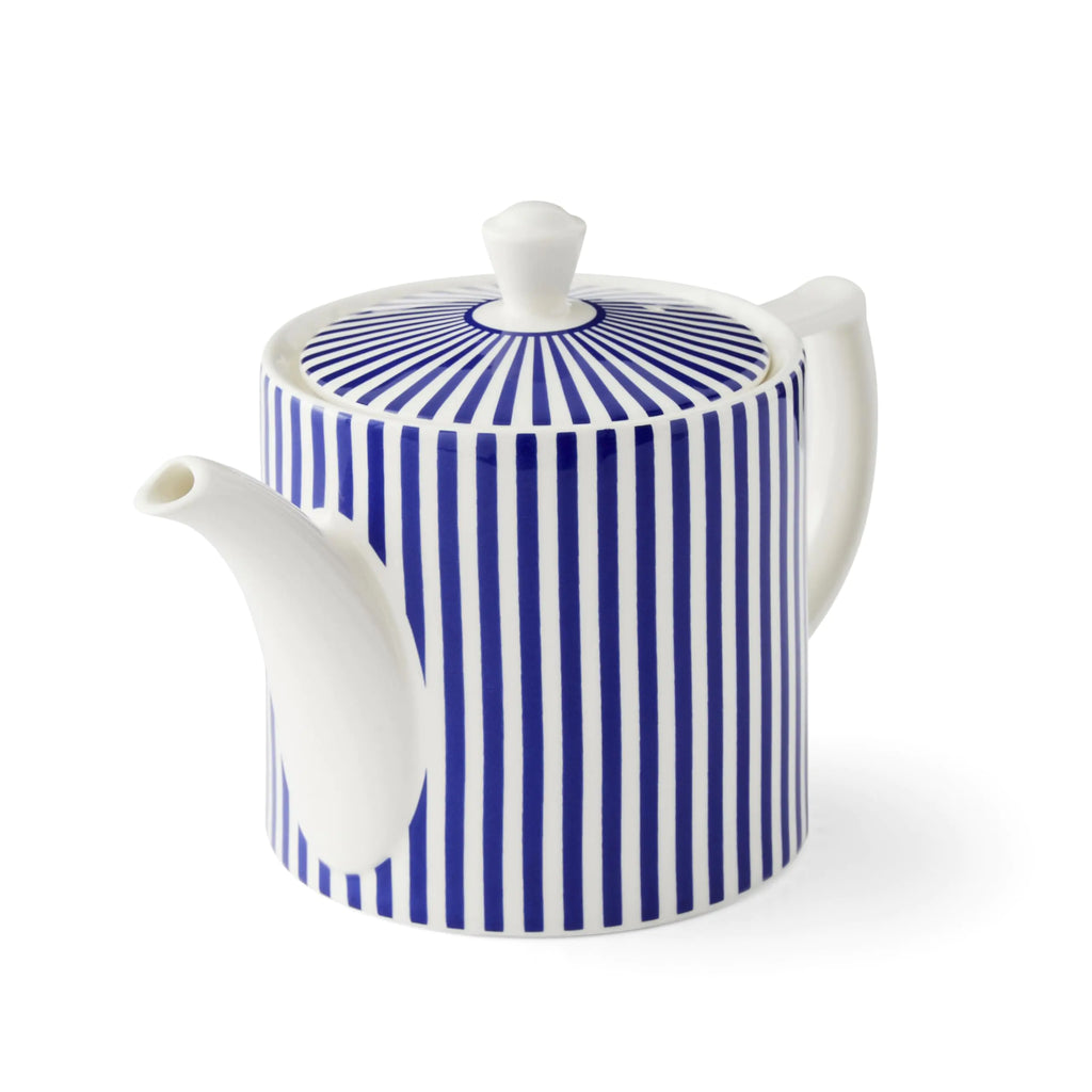 Spode Steccato Collection Teapot | Classic Tea Pot with Lid for Serving Tea and Coffee | Made from Fine Porcelain | Dishwasher Safe | Cobalt Blue; 37-Oz