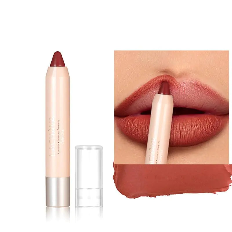 Easilydays Red Lipstick Crayon Lipstick Long-Lasting Waterproof Lipstick Natural Velvet Lip Stain Full Coverage Lipstick & Lip Crayon Stick Liner Pen Sexy Non-Stick Red Lip Tint For Women (#06)
