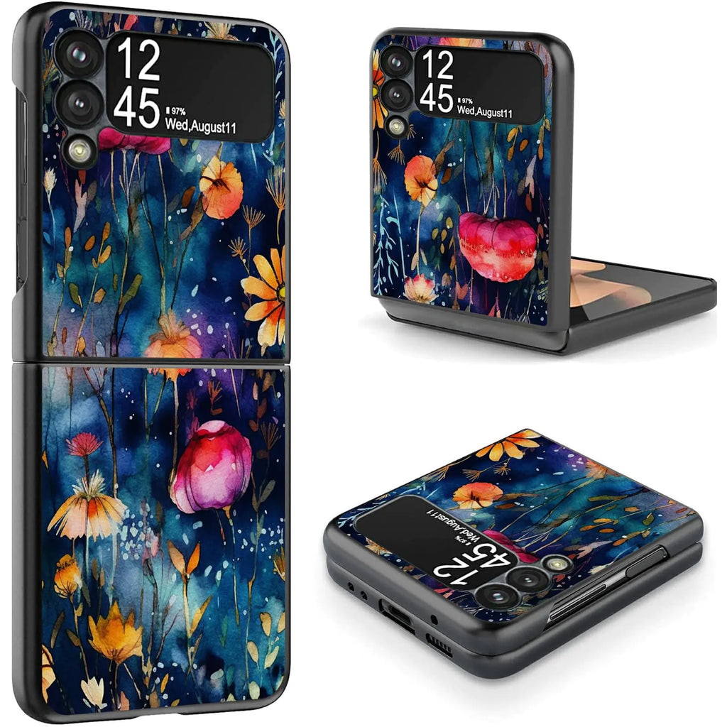 SROJDHFJB Watercolor Art Print for Samsung Galaxy Z Flip 3 Phone Case Slim Lightweight Case Hard PC Wireless Charging Women Cover for Galaxy Z Flip 3