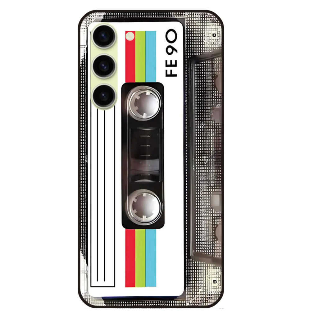 Tonvizern for Samsung Galaxy S23 Plus Case Soft TPU Phone Case Music Classic Cassette Tape Retro 80’s Type Case for Girls Women Men Kids Slim Shockproof Protective Cover White
