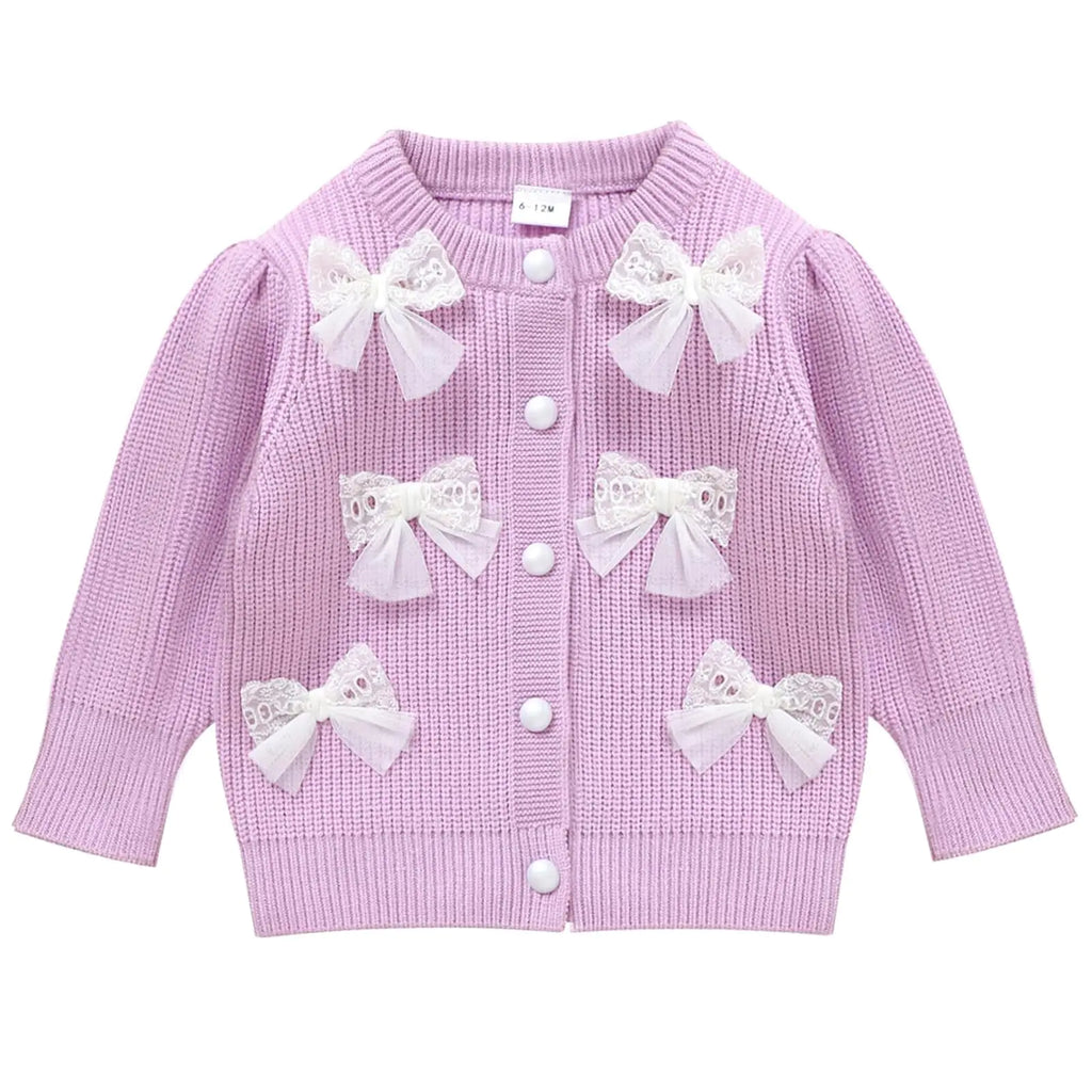 Baby Girl Winter Clothes Cute Butterflies Sweater 6-12 Months Crewneck Cardigan Long Sleeve Knit Toddler Infant Sweaters Fall Spring Outfit Purple