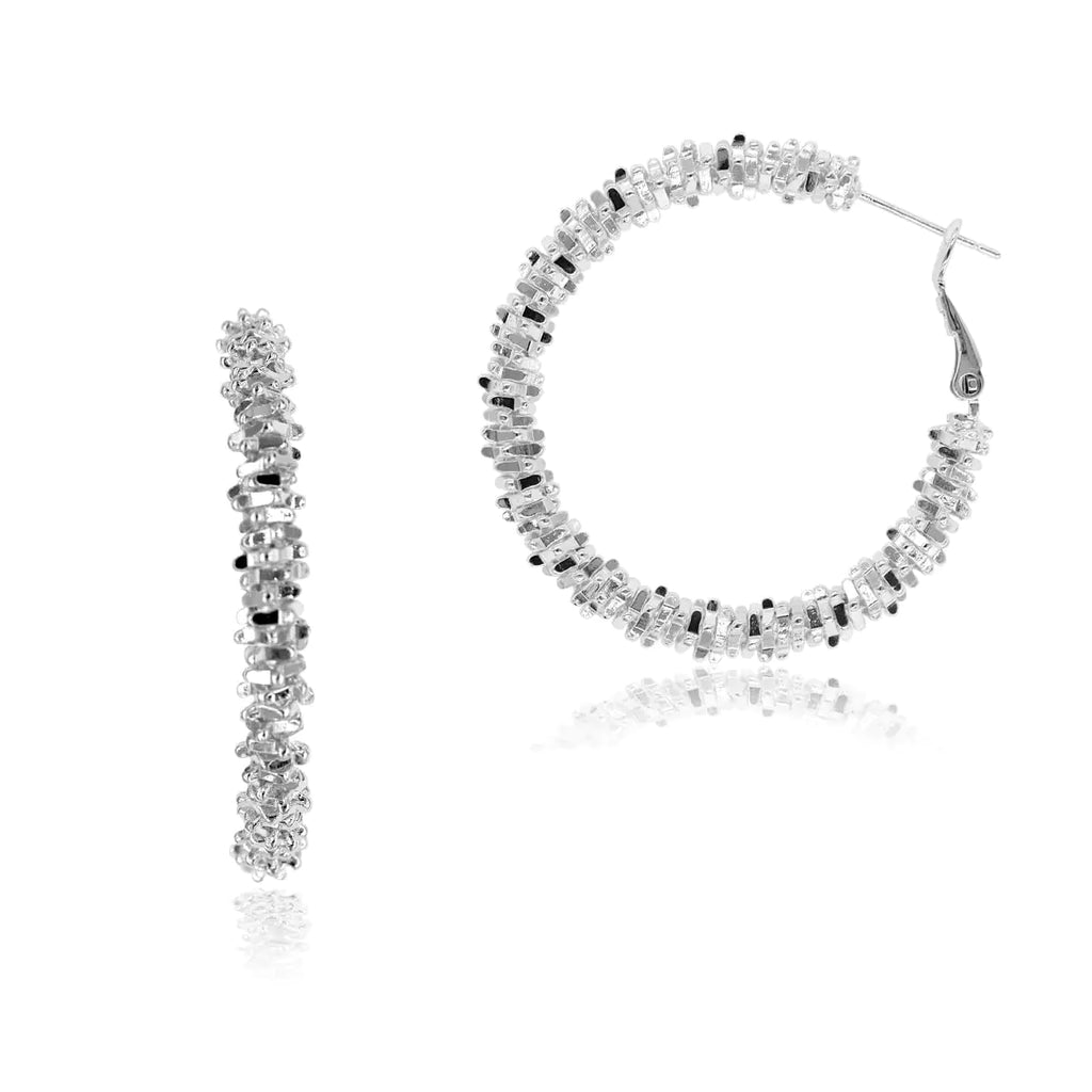 JECEIKA Silver Earrings Chunky Large Hoops for Women Trendy 14K Gold Plated Gold/Silver Statement Earring Lightweight Hypoallergenic Earrings Dainty Jewelry Birthday Gifts（Hoop-1003-Silver）