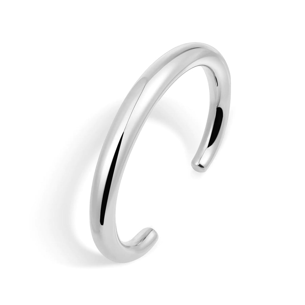 Badu Open Cuff Bracelet for Girlfriend Wife Mom Silver Polished Finish Open Cuff Bangle Jewelry Gift（Big ）