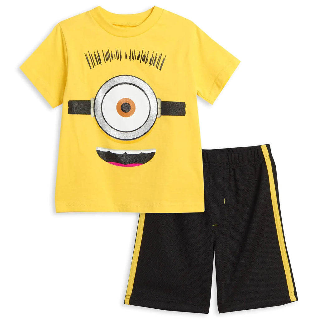 Despicable Me Minions Toddler Boys Graphic T-Shirt and Shorts Outfit Set Yellow-Black 3T - My Store