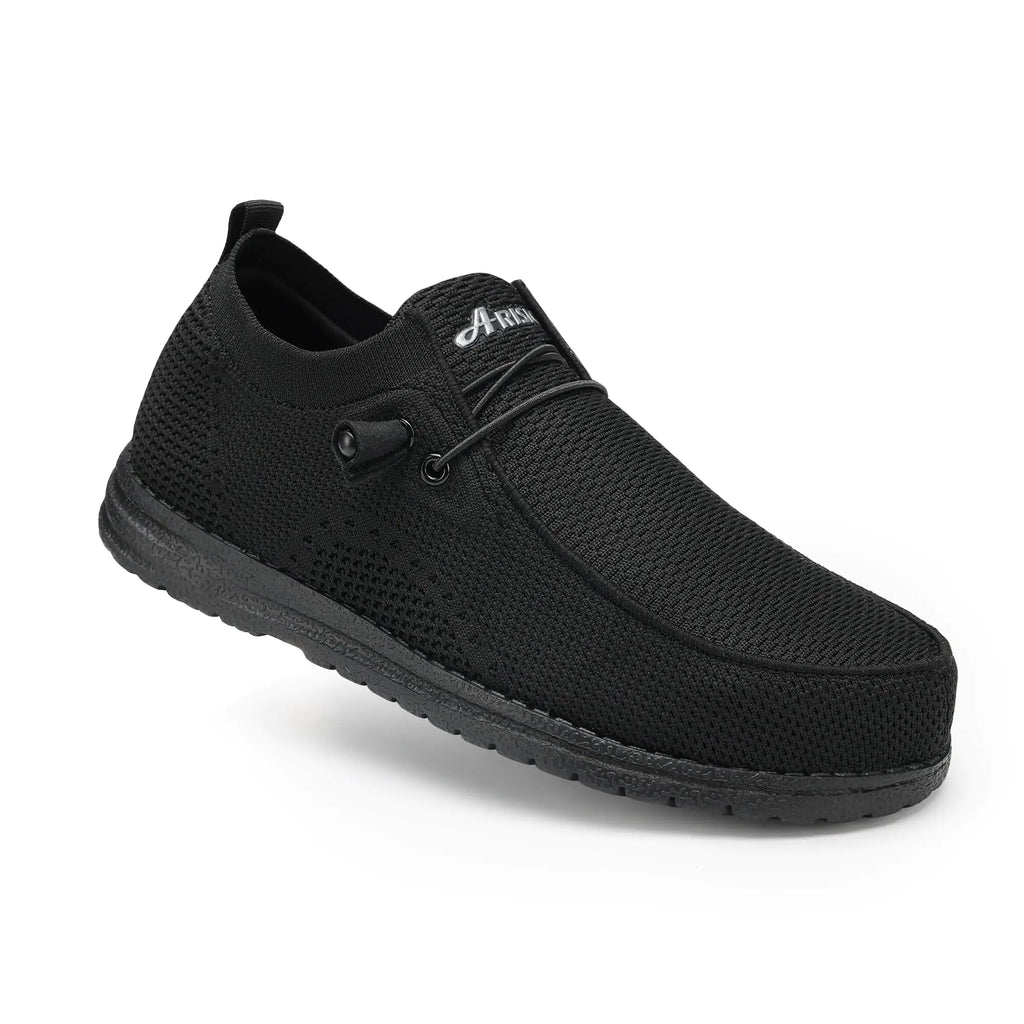 perunvie Steel Toe Shoes for Men | Mens Loafers & Slip-Ons | Composite Toe Non-Slip Puncture Proof Work Safety Shoes Comfy & Light-Weight for Construction & Warehouse Black-a