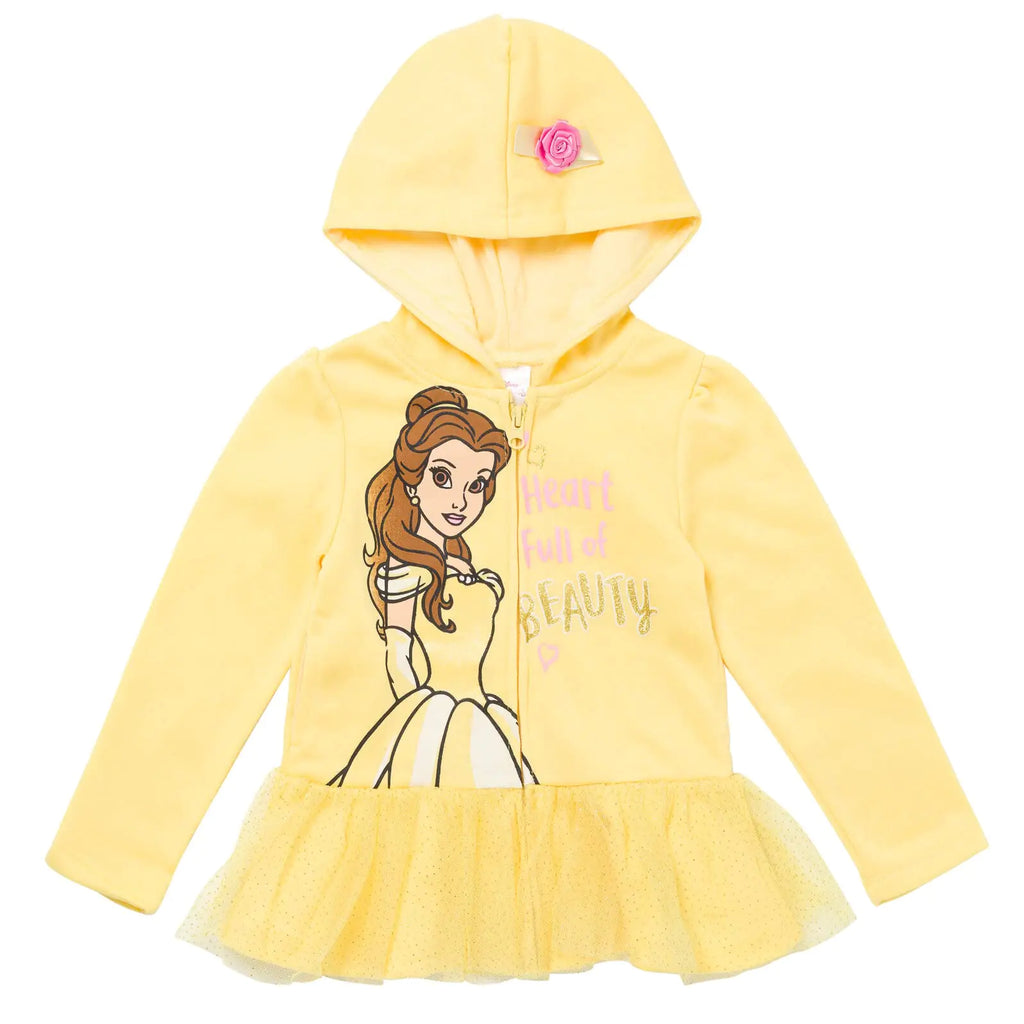 Disney Princess Belle Toddler Girls Zip Up Peplum Hoodie 2T - My Store