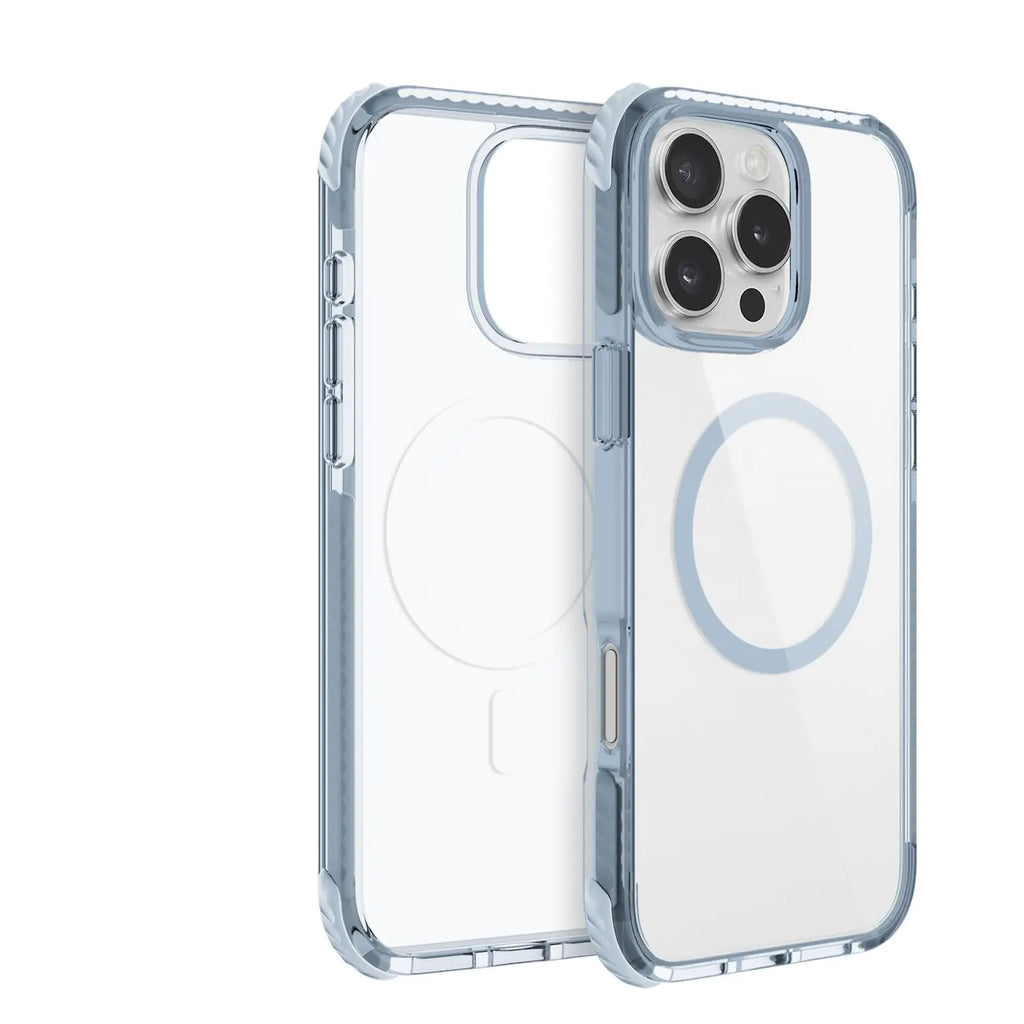 surnews for iPhone 16 Pro Case Shockproof Magnetic Transparent Case Compatible with MagSafe Anti-Yellowing Slim Thin Clear Phone Case Cover for iPhone 16 pro - Blue