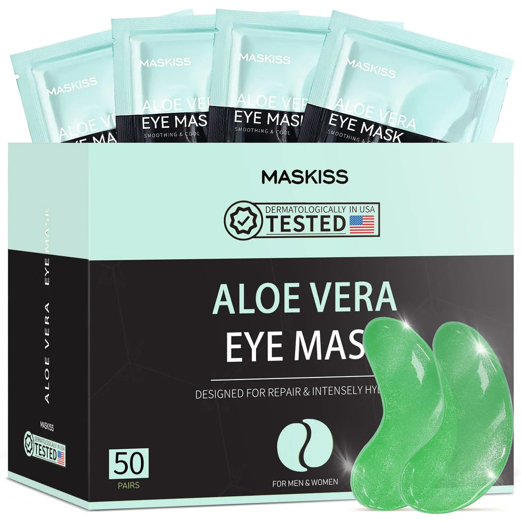 Maskiss Under Eye Patches (50 Pairs) Aloe Vera Eye Masks for Dark Circles Puffy Eyes Undereye Bags Collagen Eye Patches for Repair and Intensely Hydrate Eye Skin Care Valentines Day Gift for Her - My Store