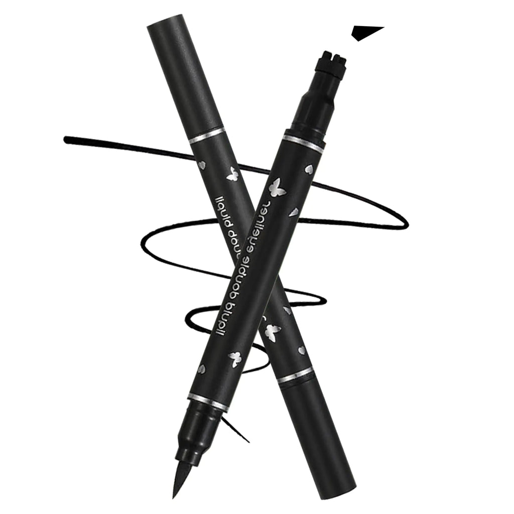 QIUFSSE 2PCS Winged Eyeliner Stamp PencilDouble-headed Liquid Eyeliner Stamp Pencil Black Long-lasting delineador de ojosCat Eye Stamp Eye Liner Stamp-01 Winger Stamp Eyeliner
