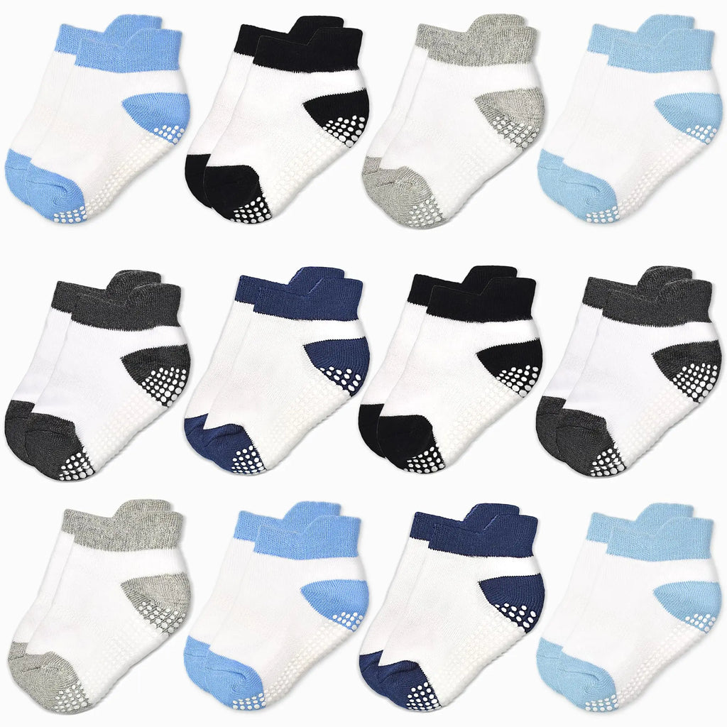 HYCLES Non-Slip Baby Socks Infant Girls Boys Ankle Anti Slip Socks With Grips For 1-3 Years Toddler Kids - My Store