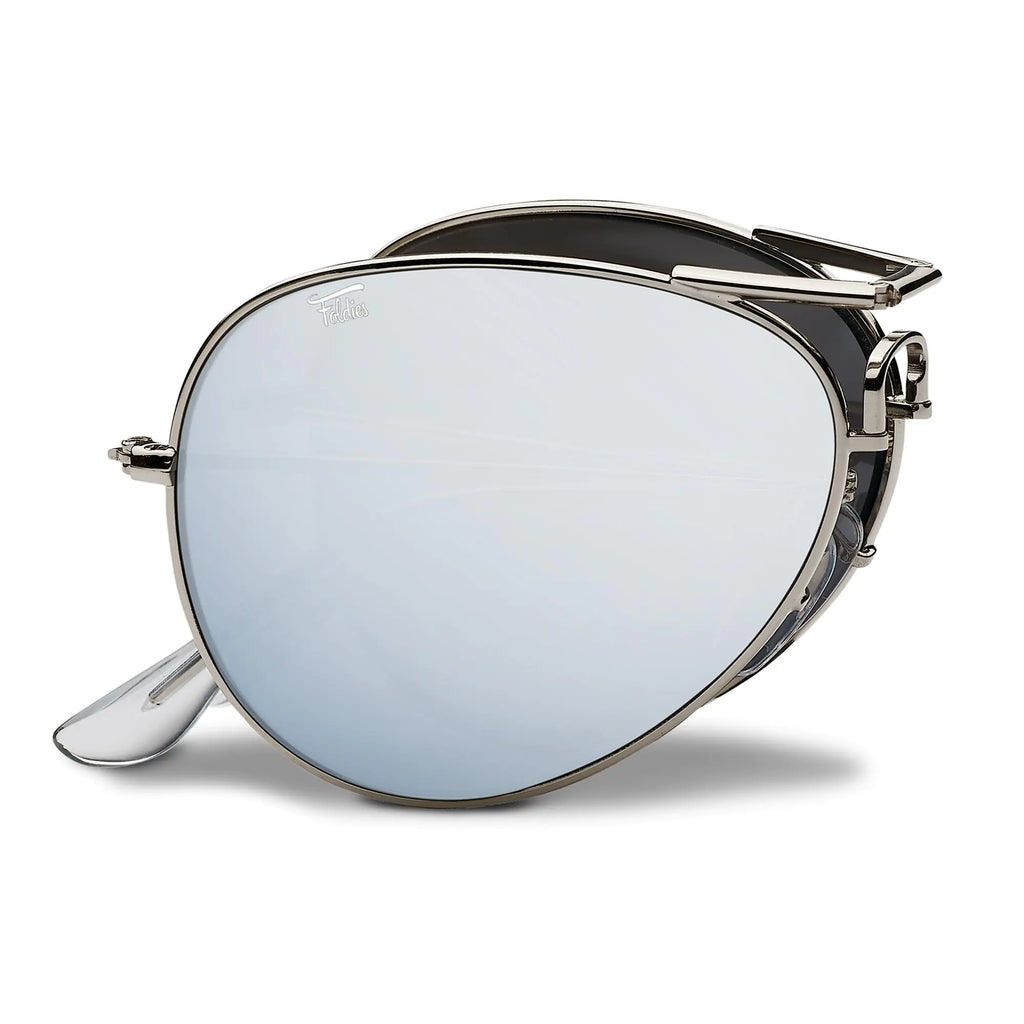 Foldies Aviator Folding Sunglasses Polarized UV400 UVA UVB Protection for Men Women Folding Sunglasses Leather Case