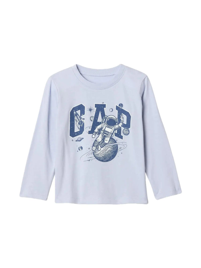 GAP Baby Boys Long Sleeve Graphic T-Shirt Jet Stream Blue 337 6-12M - My Store