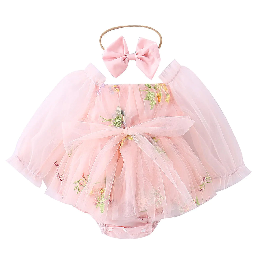Cake Smash Outfit Girl: Fairy 1st First Birthday Outfit Onederful Baby Butterfly Romper Toddler Princess Dress Wedding Guest Newborn Photography Infant Winter Fall Photoshoot Pink Floral 3-6 Months - My Store