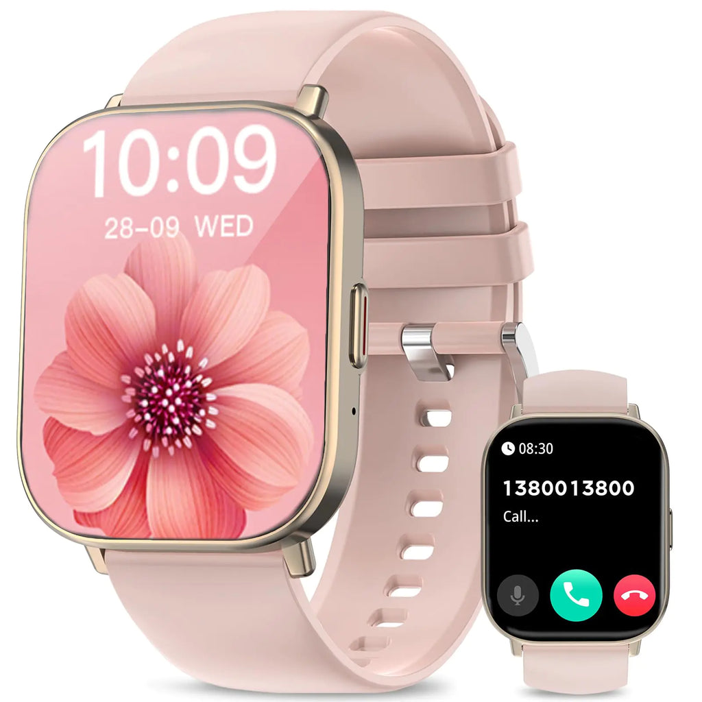 Smart Watch 2.01” HD Smart Watches for Women Fitness Tracker Watch with Blood Pressure/Heart Rate/Sleep Monitor Bluetooth 5.2 Smartwatch for Android/iOS Phones IP67 Waterproof Sport Watch (Pink)
