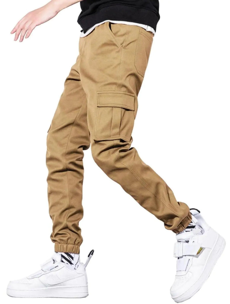 AIFARLD Mens Casual Joggers Pants Cargo Pants for Men Multi Pockets Tapered Sweatpants Drawstring Stretch Elastic Waist