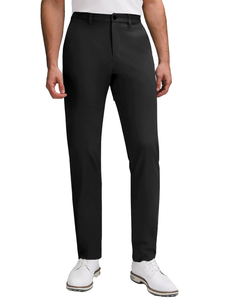 PINDODA Dress Pants for Men Golf Stretch Slim Fit Tapered Casual Hiking Lightweight Pants with Zipper Pockets Black 34W
