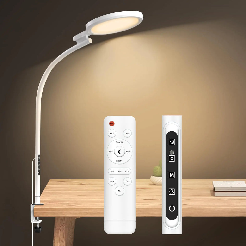 Sozapooty Light Therapy Lamp10000 Lux UV-Free Sun Lamp 5 Colors & 5 Brightness Levels Desk Therapy Lamp with Flexible Gooseneck & Remote & Touch Control