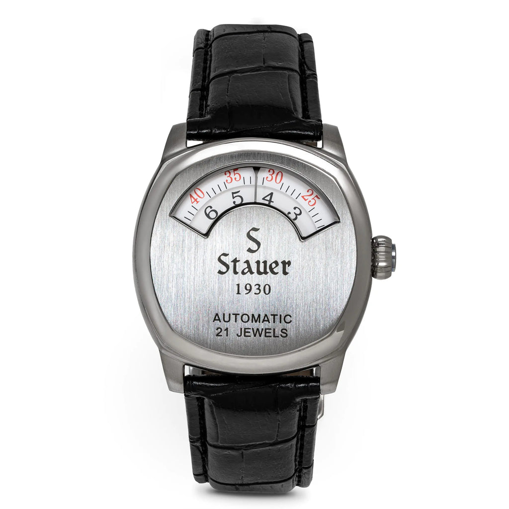 Stauer 1930 Dashtronic Watch – Cotswold Genuine Mens Watches Leather Band w/ 39MM Stainless Steel Case – Automated Movement & 3-ATM Water Resistant Watch