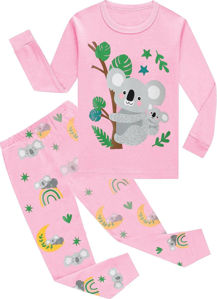 Little Girls Pajamas Long Sleeve Unicorn Pajama 100% Cotton Toddler Kids 2 Pcs Pjs Sets Cute Cat Sleepwear Shirts Size 2-7T - My Store