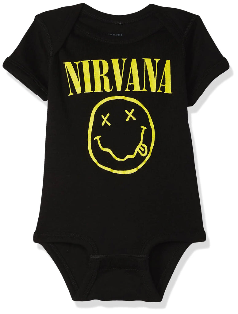 Nirvana Unisex Baby Smiley Onesie Black 6 Months and Toddler T Shirt Set Black 12 US - My Store