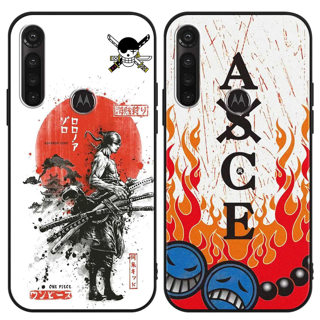FGIAZDU 2 Pack Cool Phone Case for Motorola Moto G Power 2021 (4G) Case Silicone 6.6" Japanese Anime Cartoon Characters Print for Men Boys Women Girls Manga Comics Pattern Design Soft TPU Cases