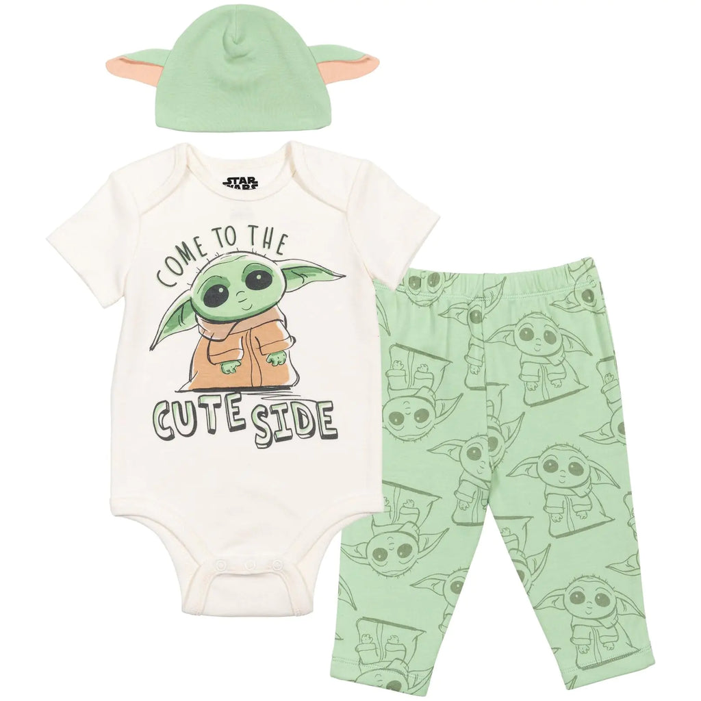 STAR WARS The Mandalorian Infant Baby Boys Bodysuit Pants and Hat 3 Piece Outfit Set 18 Months - My Store