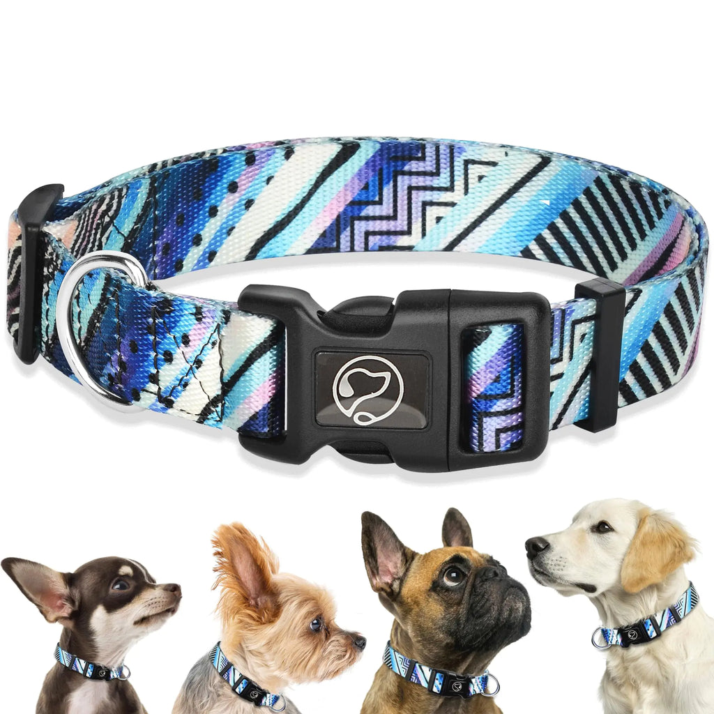 Small Dog Collars for Male Dogs Small Dog Collar Classic Boho Print Dog Collar Boy Dog Collars Quick Release Dog Collar for Small Dogs Size S